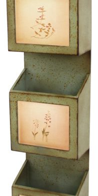 41.54" x 5.12" x 9.25" Green Rustic Vertical - Newspaper & Magazine Rack