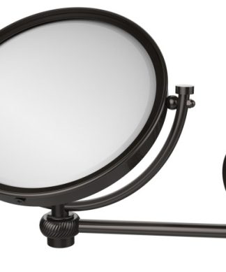 8"Wall Mounted Extending Make-Up Mirror 2X Magnification With Twist Accent