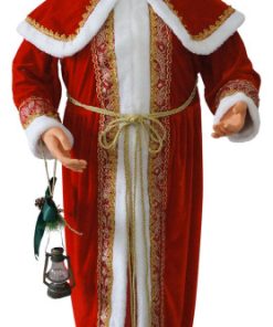 58" Dancing Mrs. Claus With Hooded Cloak and Lantern, Christmas Home Decor