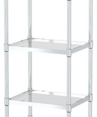 3-Tier Glass Taboret, Chrome