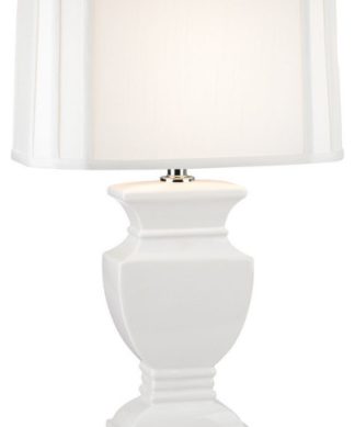 27" Ceramic Table Lamp, Gloss White