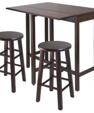 Winsome Lynnwood 3 Piece Kitchen Dining Set in Antique Walnut