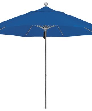 9 Foot Olefin Fabric Aluminum Pulley Lift Patio Market Umbrella, Silver Pole