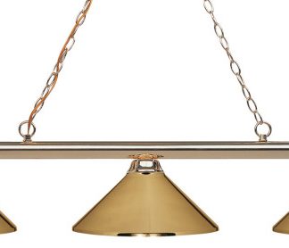 Z-Lite 155-3PB-MPB Three Light Billiard Light Sharp Shooter Polished Brass