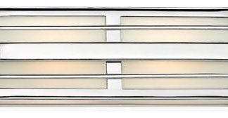 Winton Bath Two-Light in Chrome With Inside White Etched Panels Glass