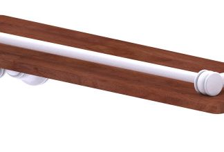 Carolina Crystal 16" Wood Shelf with Gallery Rail, Matte White