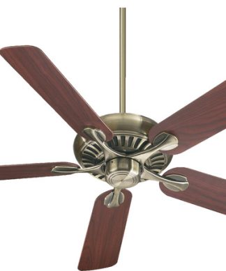 52" 5-Blade Pinnacle Ceiling Fan, Antique Brass