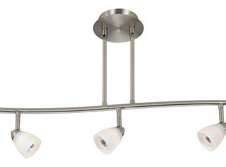 5 Orbit Light 120V GU-10 50W Fixture Only, Brushed Steel Finish, White