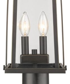 Z-Lite 574PHMR-533PM-ORB Millworks - 18.5" Two Light Outdoor Pier Mount