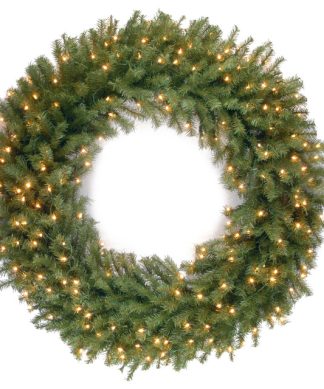 48" Norwood Fir Wreath With 300 Warm White LED Lights