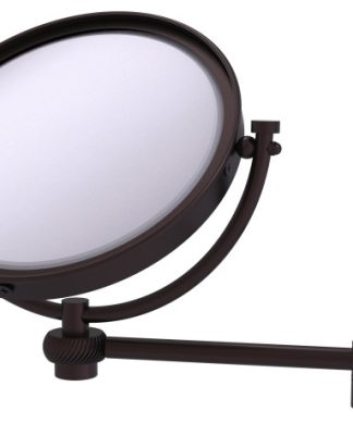 8" Wall Mounted Extending Make-Up Mirror 5xMagnification, Twist, Antique Bronze