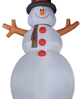 20' Tall Jolly Snowman, Blow Up Inflatable With RGB Lights and Storage Bag