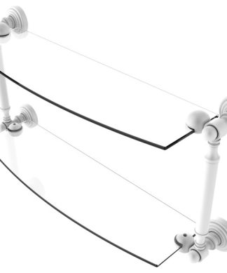 Waverly Place 18" 2-Tier Glass Shelf, Matte White