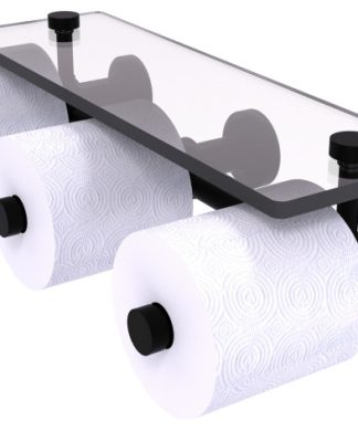 Waverly Place Reserve 3 Roll Toilet Paper Holder, Glass Shelf, Matte Black