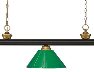 Z-Lite 200-3BRZ+SG-PGR Three Light Billiard Light Riviera Bronze / Satin Gold