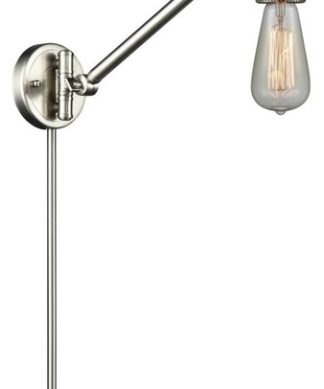 1-Light 5" Swing Arm Brushed Satin Nickel - Bulb Included