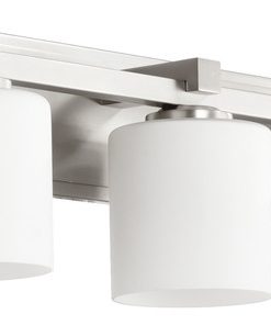 3-Light Cylinder Vanity Fixture, Satin Nickel