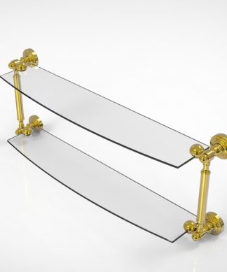 Waverly Place 24" 2-Tier Glass Shelf, Polished Brass