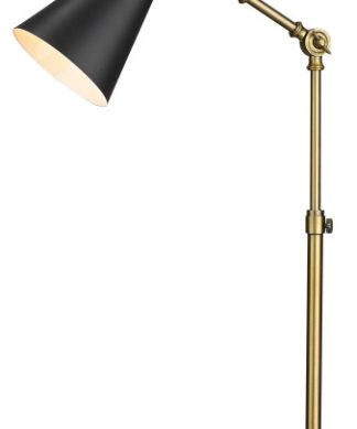 Z-Lite 728TL-MB-HBR One Light Table Lamp Soriano Matte Black / Heritage Brass
