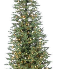 6.5' High Pre-Lit Natural Cut Narrow Jackson Pine With Clear White Lights