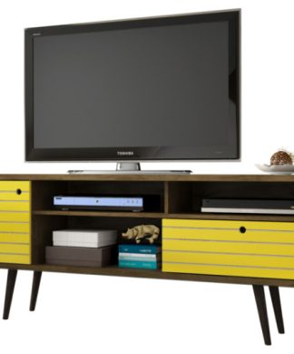 70.86" Mid Century - Modern Tv Stand With 4 Shelving Spaces And 1 Drawer