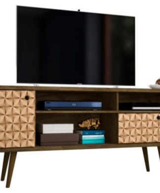 70.86" Mid Century - Modern Tv Stand With 4 Shelving Spaces And 1 Drawer Brown