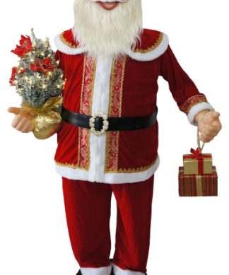 58" Dancing Santa Claus With Prelit Christmas Tree and Wrapped Gifts
