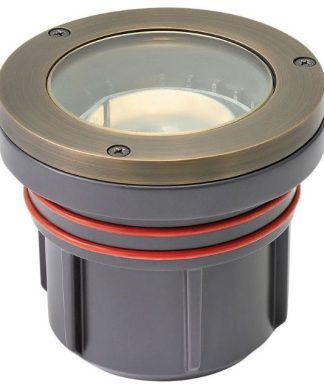 12W Led Flat Top Well Light - 4.5 Inches Wide by 4 Inches High Matte Bronze