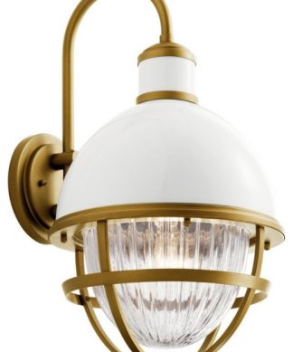 1 Light Large Outdoor Wall Lantern - 21.25 inches tall by 12 inches wide White