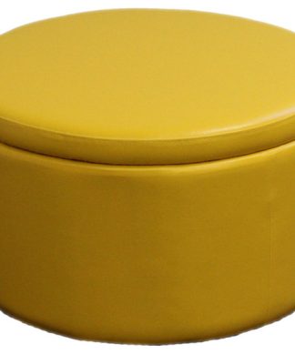 13.5"H Yellow Storage Ottoman With 4 Seating