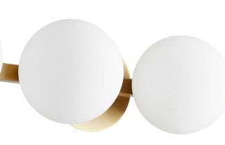 4-Light Globe Vanity Fixture, Aged Brass