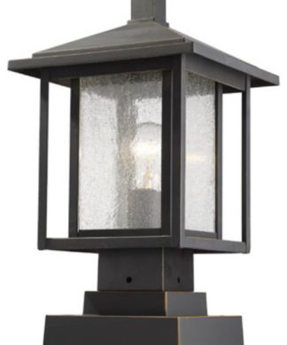 Z-Lite 554PHMS-SQPM Aspen 1 Light 16" Tall Outdoor Pier Mount - Oil Rubbed