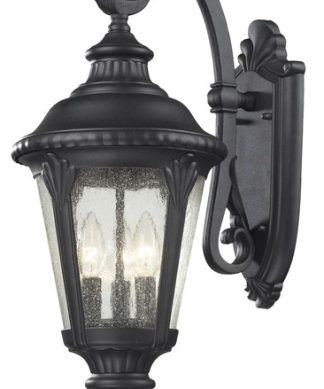 Z-Lite 545M Medow 24" Tall 3 Light Wall Sconce - Black