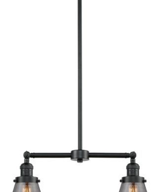 2-Light Small Cone 22" Chandelier, Oil Rubbed Bronze, Glass: Smoked