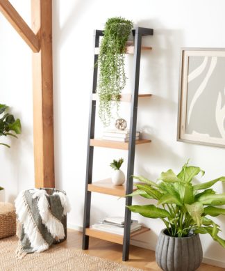 Yassi Leaning Etagere - Natural, Charcoal