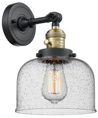 1-Light 8" Sconce Black Antique Brass - Bulb Included