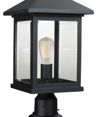 Z-Lite 1 Light Outdoor Pier Mount Light, Black, 531PHBR-533PM-BK