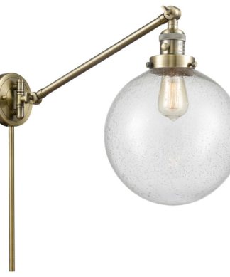 X-Large Beacon 1-Light Swing Arm, Antique Brass, Seedy