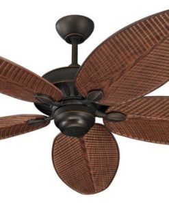 52-Inch Outdoor 5 Blade Ceiling Fan In Roman Bronze American Walnut Abs Palm