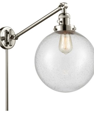 X-Large Beacon 1-Light Swing Arm, Polished Nickel, Seedy