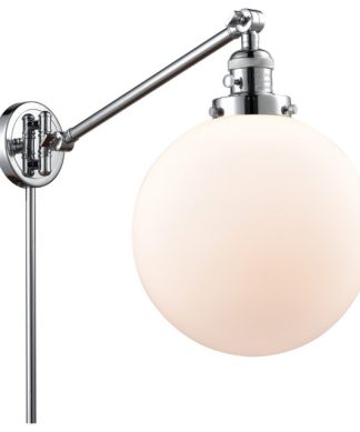 X-Large Beacon 1-Light Swing Arm, Polished Chrome, Matte White