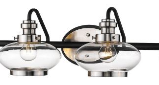 4 Light 38.5" Matte Black and Satin Nickel Vanity Light
