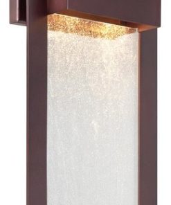 2-Light Wall Mount, Alder Bronze With Clear Seeded Glass Glass