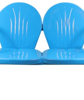 47" Outdoor Retro Tulip Loveseat Turquoise Blue