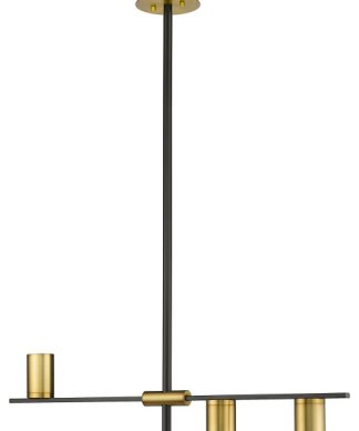 Z-LITE 814-3L-MB-OBR 3 Light Island/Billiard, Matte Black + Olde Brass