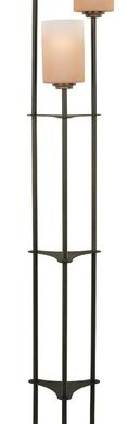 3-Lite Floor Lamp, Dark Bronze W Amber Glass, E27 A 60Wx3