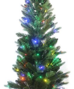 5' Northern Light Fiber-Optic Multi-Color LED Potted Tree
