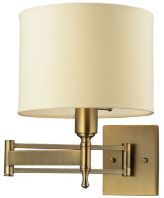 Pembroke 1 Light Swingarm Sconce - Antique Brass