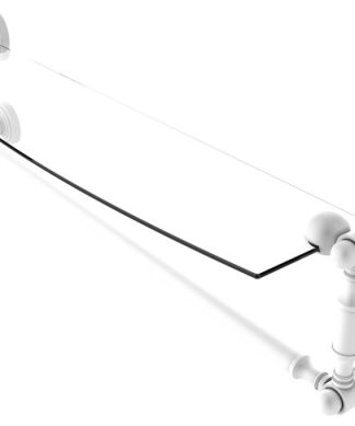 Waverly Place 24" Glass Vanity Shelf and Towel Bar, Matte White