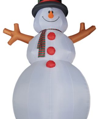 20' Tall Jolly Snowman With RGB Lights and Storage Bag, Prelit